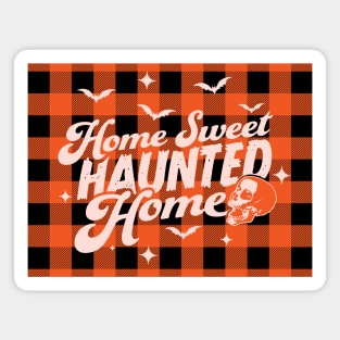 Home Sweet Haunted Home Halloween October Fall Plaid Magnet